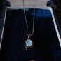 VINTAGE 1950-s 925 Silver and Gold Opal Pendant on modern 925 Silver Chain