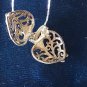 Antique Vintage 1930-s Engagement Ring In Silver Heart Pendant on 18 inch Chain.
