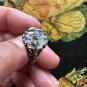 Vintage 1975-s Large Zircon Sterling Silver Signet Ring Size UK R 1/2 US 9