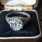 Vintage 1975-s Large Zircon Sterling Silver Signet Ring Size UK R 1/2 US 9