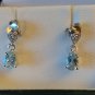 Vintage 1970-s Small Aquamarine and Diamonds Earrings in Original Box- Beautiful