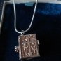 Vintage 925 Sterling Silver Old Bible Pendant / 18 inch Chain Rare and Beautiful
