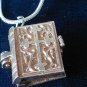 Vintage 925 Sterling Silver Old Bible Pendant / 18 inch Chain Rare and Beautiful