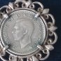 Antique Vintage 1938 George VI Silver Pendant on 18 inch Chain - Beautiful!