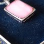 Vintage 1970-s Thick 925 Silver Pink Pearl Pendant / 18 inch Chain - Beautiful!