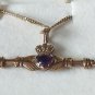 Vintage 1979-s Irish Celtic 14 ct Rolled Gold Claddagh Necklace in Original Box
