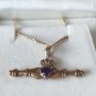 Vintage 1979-s Irish Celtic 14 ct Rolled Gold Claddagh Necklace in Original Box