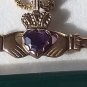 Vintage 1979-s Irish Celtic 14 ct Rolled Gold Claddagh Necklace in Original Box