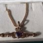 Vintage 1979-s Irish Celtic 14 ct Rolled Gold Claddagh Necklace in Original Box