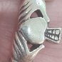 Vintage 1970-s Celtic Claddagh Sterling Silver 925 Ring UK P, US 8 - Beautiful!