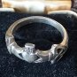 Vintage 1970-s Celtic Claddagh Sterling Silver 925 Ring UK P, US 8 - Beautiful!