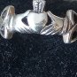 Vintage 1970-s Celtic Claddagh Sterling Silver 925 Ring UK P, US 8 - Beautiful!