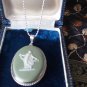 Vintage 1970-s Extremely Large 925 Silver Wedgewood Pendant / 18 inch Chain