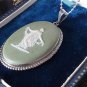Vintage 1970-s Extremely Large 925 Silver Wedgewood Pendant / 18 inch Chain