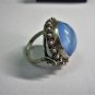 Antique Vintage 1920-s Large Very Heavy Blue Quartz Silver Ring Size US 6, UK M