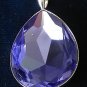 Vintage 1970-s Extremely Large 925 Silver Purple Stone Pendant / 18 inch Chain