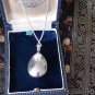 Vintage 1970-s Extremely Large 925 Silver Purple Stone Pendant / 18 inch Chain