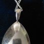 Vintage 1970-s Extremely Large 925 Silver Purple Stone Pendant / 18 inch Chain