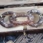 Antique Vintage Victorian  1840-s Gilded Brass Brooch with Zircons- Very Rare!