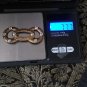 Antique Vintage Victorian  1840-s Gilded Brass Brooch with Zircons- Very Rare!