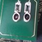 Vintage 1970-s Ruby and Marcasite Sterling Silver Earrings