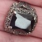 Antique Vintage 1940-s Silver Black Onyx Massive Signet Ring  Size US 9, UK Q