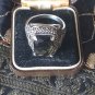 Antique Vintage 1940-s Silver Black Onyx Massive Signet Ring  Size US 9, UK Q