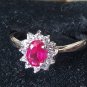 Vintage 1980-s 925 Sterling Silver Pink Zircon and CZ Ring  Size US 6 1/2, UK N.