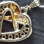 Antique Vintage Victorian Ruby Silver and 9CT Gold Heart Pendant on Modern Chain