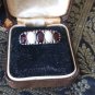 Antique Vintage Victorian 1890-s Ruby and Opal Silver Ring  Size UK P, US 7 1/2