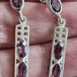 Vintage 1990-s Natural Amethyst Sterling Silver Drop Earrings Beautiful Design!