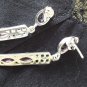 Vintage 1990-s Natural Amethyst Sterling Silver Drop Earrings Beautiful Design!