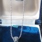 Vintage 1960-s Sterling Silver Black Onyx & Zircons Pendant on Chain.