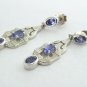 Vintage 1990-s Amethyst Sterling Silver Drop Earrings - Beautiful Design!