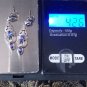 Vintage 1990-s Amethyst Sterling Silver Drop Earrings - Beautiful Design!