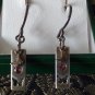 Antique Vintage 1940-s Amethyst Sterling Silver & 9 CT Drop Earrings