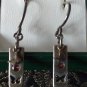 Antique Vintage 1940-s Amethyst Sterling Silver & 9 CT Drop Earrings
