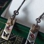 Antique Vintage 1940-s Amethyst Sterling Silver & 9 CT Drop Earrings