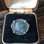 Antique Vintage 1918 George V Sterling Silver Coin Ring Signet , Size UK N, US 7