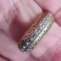 Vintage 1990-s Gold on Silver Half Eternity Greek Design Ring Size UK O, US 7