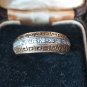 Vintage 1990-s Gold on Silver Half Eternity Greek Design Ring Size UK O, US 7