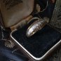 Vintage 1990-s Gold on Silver Half Eternity Greek Design Ring Size UK O, US 7