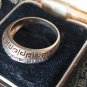 Vintage 1990-s Gold on Silver Half Eternity Greek Design Ring Size UK O, US 7