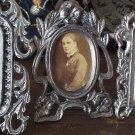 Antique Vintage Victorian 1800-s Job Lot Heavy 3 xPortraits in Silvertone Frames