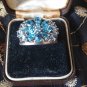 Vintage Large Heavy 1980-s 925 Sterling Silver Aquamarine Ring Size US 6, UK M