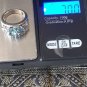 Vintage Large Heavy 1980-s 925 Sterling Silver Aquamarine Ring Size US 6, UK M