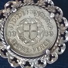 Antique Vintage 1939 George VI Silver Pendant on 18 inch Chain - Beautiful!