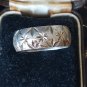 Antique Vintage Victorian 1890-s Thick Heavy Silver Band Ring Size UK T , US 10