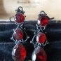 Antique Vintage Early Victorian 1830-s Silver Garnet Earrings - Nice and Heavy!