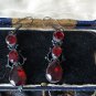 Antique Vintage Early Victorian 1830-s Silver Garnet Earrings - Nice and Heavy!
